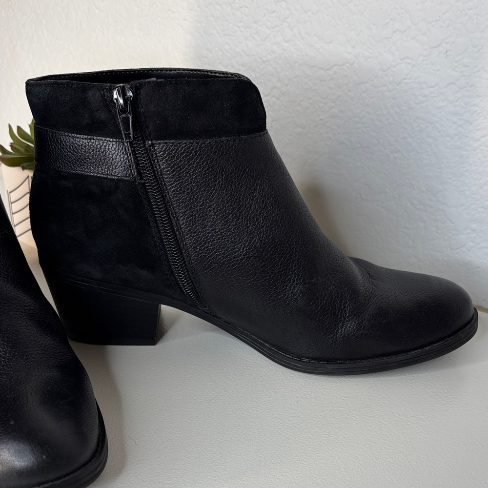 Naturalizer Wanya Black Leather Ankle Boots Size 8.5 W - Picture 5 of 14